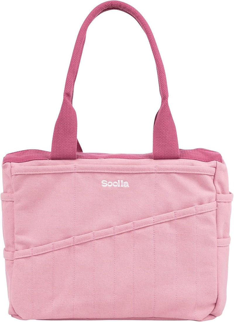 Soolla Studio Bag: Art Supply Storage & Pottery Tool Bag, Washable Craft Tote, Knitting Yarn Organizer, Crochet Projects, 30 Pockets, 20+ Canvas Colors, Gift for Artists & Teachers (Desert Rose) - Image 1